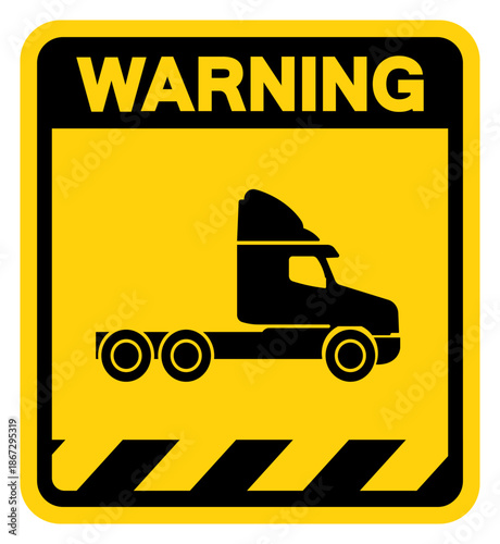 Truck Warning Sign, Vector Illustration, Isolate On White Background Label. EPS10