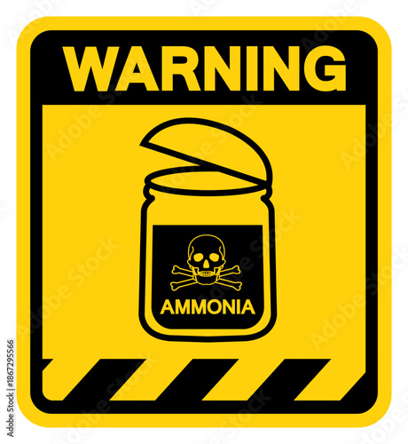 Ammonia Warning Sign, Vector Illustration, Isolate On White Background Label. EPS10