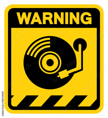 Vinyl Records Warning Sign, Vector Illustration, Isolate On White Background Label. EPS10