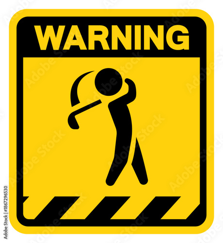 Golf Area Warning Sign, Vector Illustration, Isolate On White Background Label. EPS10