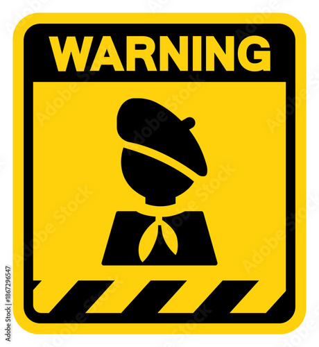 Painter Inside Warning Sign, Vector Illustration, Isolate On White Background Label. EPS10