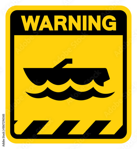Fishing Area Warning Sign, Vector Illustration, Isolate On White Background Label. EPS10