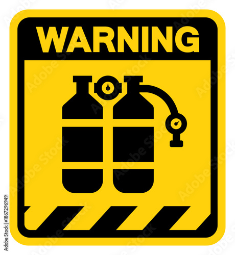 Scuba Area Warning Sign, Vector Illustration, Isolate On White Background Label. EPS10