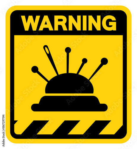 Tailoring Area Warning Sign, Vector Illustration, Isolate On White Background Label. EPS10