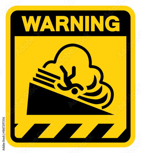 Cliff Area Warning Sign, Vector Illustration, Isolate On White Background Label. EPS10