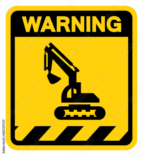 Construction Area Warning Sign, Vector Illustration, Isolate On White Background Label. EPS10
