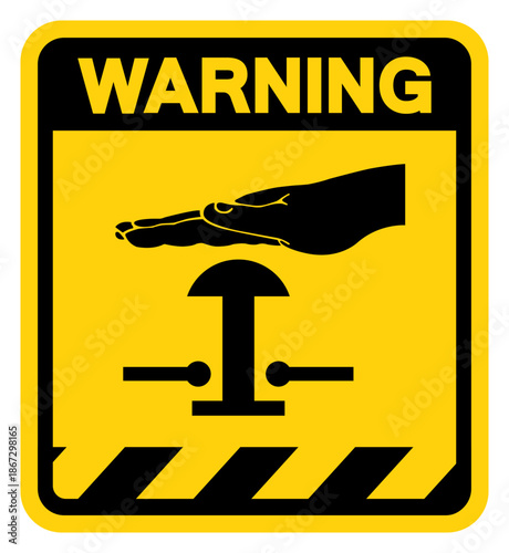 Emergency Stop Push Button Warning Sign, Vector Illustration, Isolate On White Background Label. EPS10