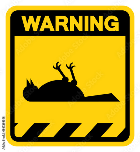 Poisonous Gas Dead Bird Warning Sign, Vector Illustration, Isolate On White Background Label. EPS10