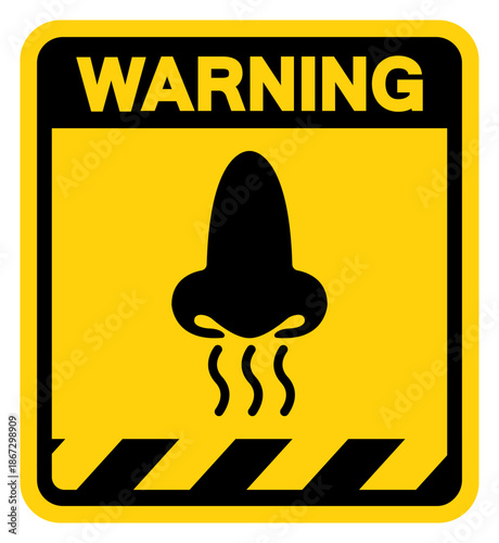 Loss OF Smell Symptoms Covid-19 Warning Sign, Vector Illustration, Isolate On White Background Label. EPS10