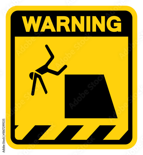 Beware Drop Warning Sign, Vector Illustration, Isolate On White Background Label. EPS10