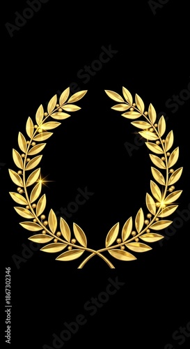 Golden Laurel Wreath Design.