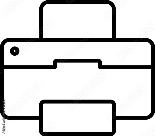 Inktjet Printer - Press Vector Line Icon - Photo and Paper Print Graphic - Minimal Simple Flat Illustration