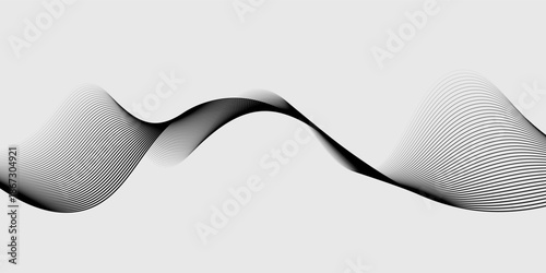 Abstract vector background with black wavy lines. EPS10