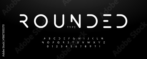 Rounded Font Logo Alphabet Vector English Letters Set Modern Typography, Creative Typographic Design for Title Text, Typo Poster Headline, Type Symbol Logotype, Sans Serif Fonts. Vector Typeface