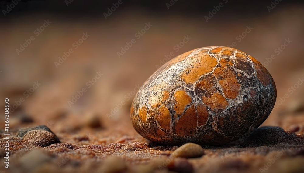 Fototapeta premium Colorful Easter Egg on Rustic Wooden Background with Spring Decoration
