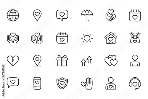 Love and Community Support Icons for Fundraising Landing Pages