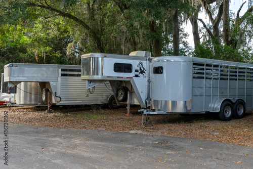 Horses trailers in storage