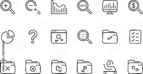 Search Performance Line Symbols for SEO Optimization Platforms