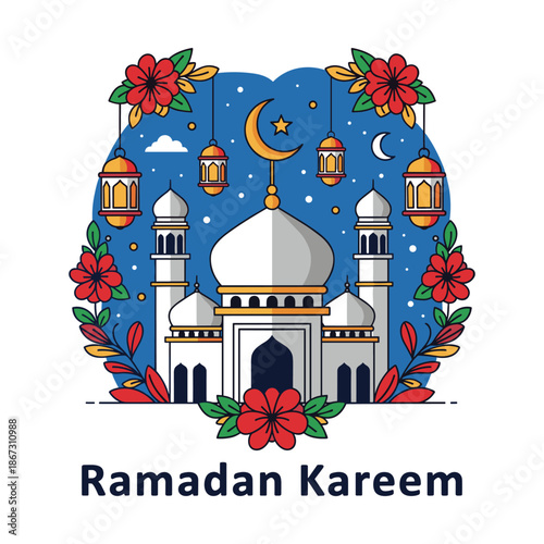Celebrating ramadan kareem Vector