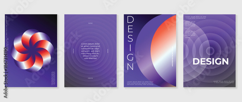 Geometric Abstraction: An array of artistic abstract designs in vibrant colors, each composition explores form and shape, creating visual rhythm and movement.