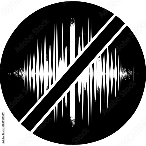 Silent Symphony: The compelling graphic highlights the absence of noise and the promotion of quietude through artistic representation.