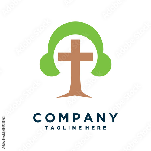 Church logo icon design illustration