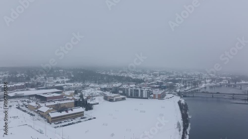 The Norwegain town of Elverum during winter