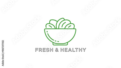 Fresh salad in a bowl viewed from above on a clean background