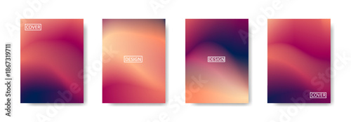 set of abstract background with beautiful gradation color, colorful background for poster flyer banner backdrop.vertical banner.cool fluid background vector illustration