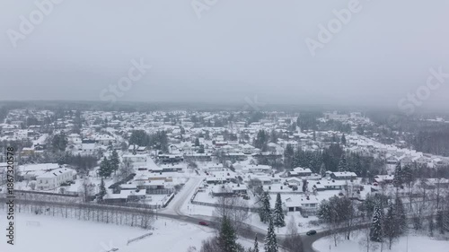 The Norwegain town of Elverum during winter