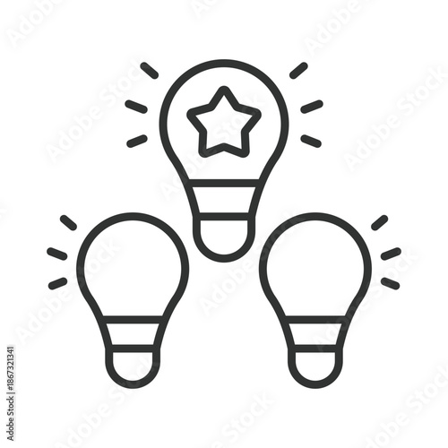 Creative ideas concept, icon in line design. creativity, idea, inspiration, innovation, brainstorming, concept, solution on white background vector. creative ideas editable stroke icon