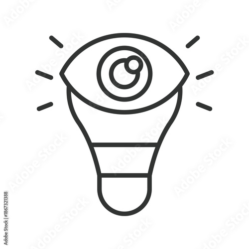 Vision idea concept, icon in line design. vision, insight, idea, creativity, thinking, foresight, imagination on white background vector. vision editable stroke icon
