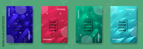 Abstract Geometric Cover Design Series: A vibrant collection of modern abstract designs showcasing a harmonious fusion of shapes and gradients.