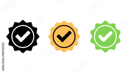 Set of Three Check Mark Badges
