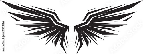 Isolated angel and bird wings silhouette for creative logo design and fantasy illustrations vector illustration