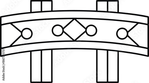 pollinator overpass line art vector illustration on transparent background