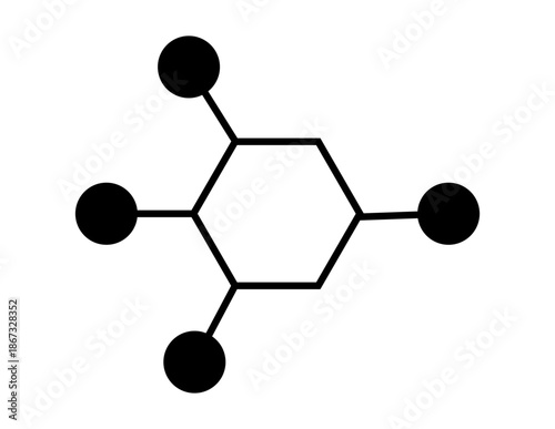 3D abstract molecular structure model on white background featuring chemical atoms of carbon hydrogen and oxygen for science pharmaceutical medicine and chemistry research