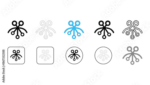 Various abstract network and connection icons representing data distribution and hub concepts