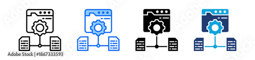 Software Framework Icon Set Multi Style Vector Illustration