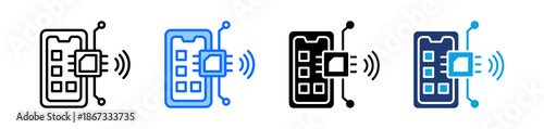 Iot Device Icon Set Multi Style Vector Illustration