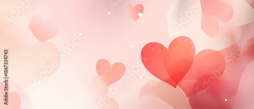 Romantic Soft Pink Background with Heart Shapes for a Dreamy Atmosphere in Celebrating Love, Perfect for Valentine's Day or Wedding Invitations