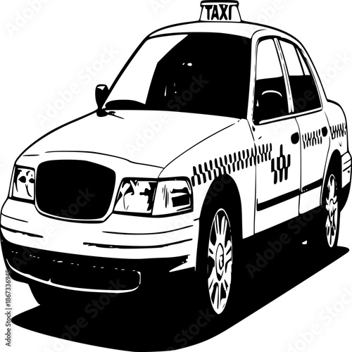 Taxi cab vector illustration of a city transport car