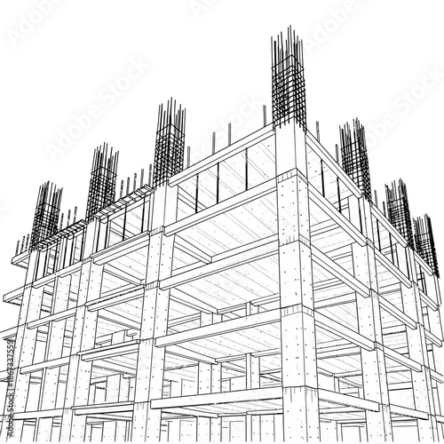 Building Construction Blueprint Architecture Sketch.
