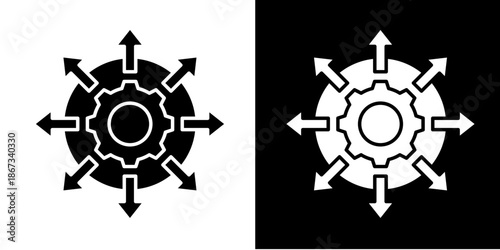 Expansion Arrows  Icon Set White Glyph Style Collection