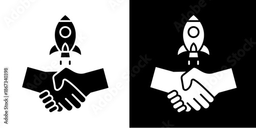 Partnership Boost  Icon Set White Glyph Style Collection