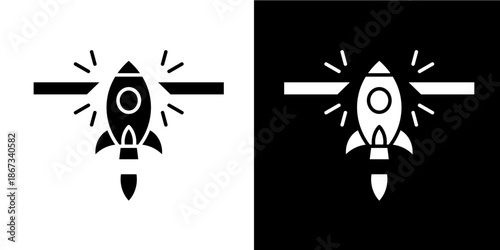 Breakthrough Moment  Icon Set White Glyph Style Collection