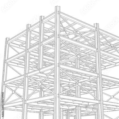 Steel Structure Framework Building Construction.
