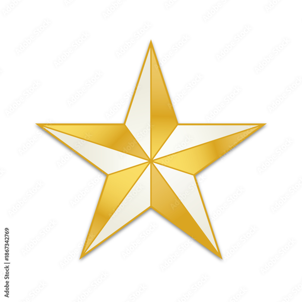 Obraz premium Golden star on a white background.