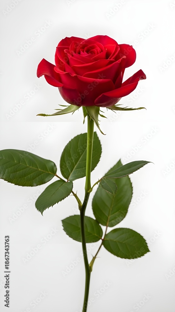 Naklejka premium Happy valentine's day festival image with a single red rose