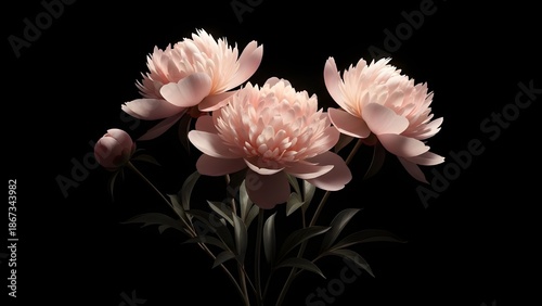 Happy valentine's day festival image with beautiful pink flowers